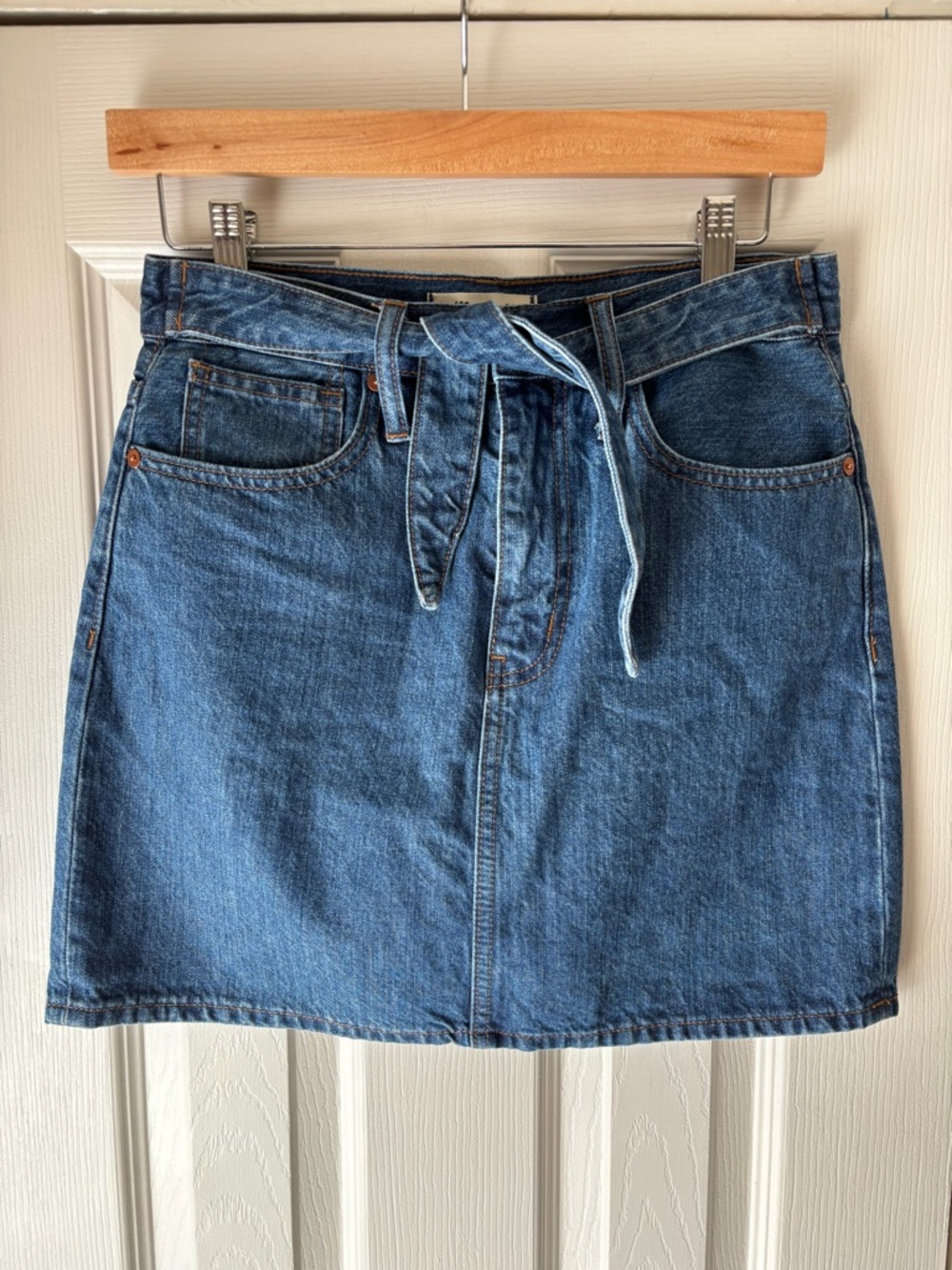 Madewell Tie Front Denim Skirt